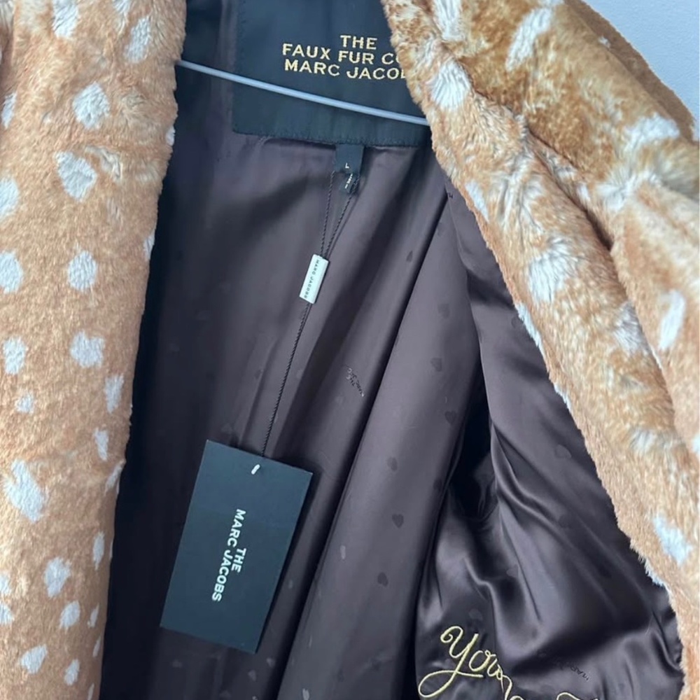 Marc Jacobs Faux Fur Fawn Print Coat